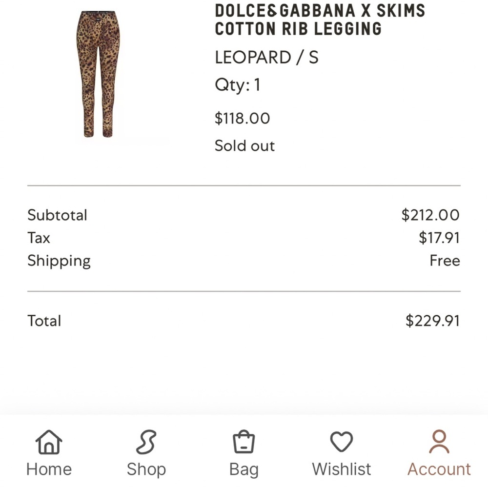 Leopard skims leggings true to size new with tags